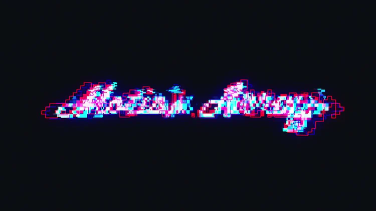 compressed glitch logo