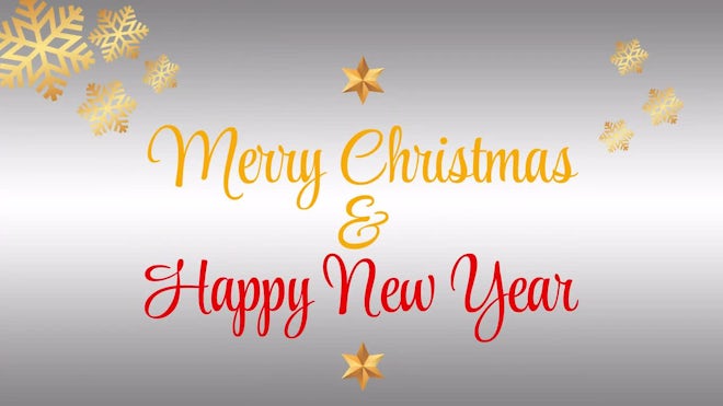 Happy New Year and Merry Christmas Elements 2022 Neon Animation 3d