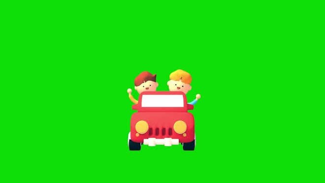 Cartoon Car Traveling Many Places - Stock Motion Graphics | Motion Array