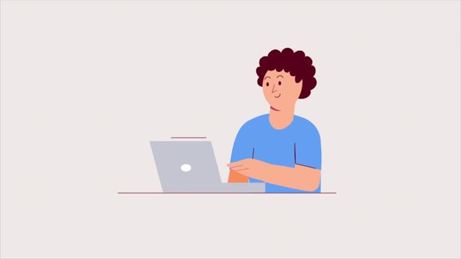 animated person typing