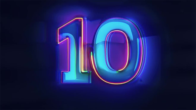 Top Ten Countdown Neon Light Bright Glowing Numbers Seconds Happy Stock  Photo by ©S-Design13 631781646