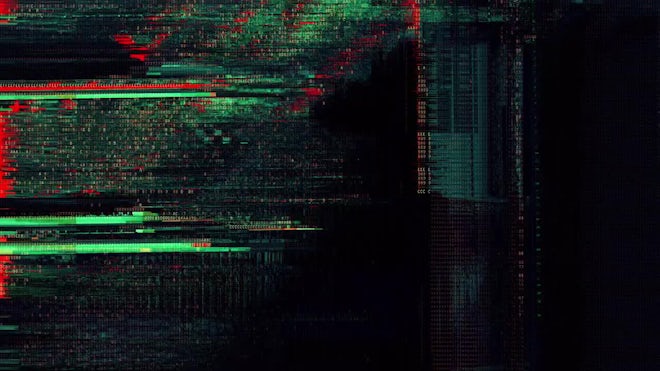 Glitch Door - VJ Video Loop. Full HD Glitch Motion Background