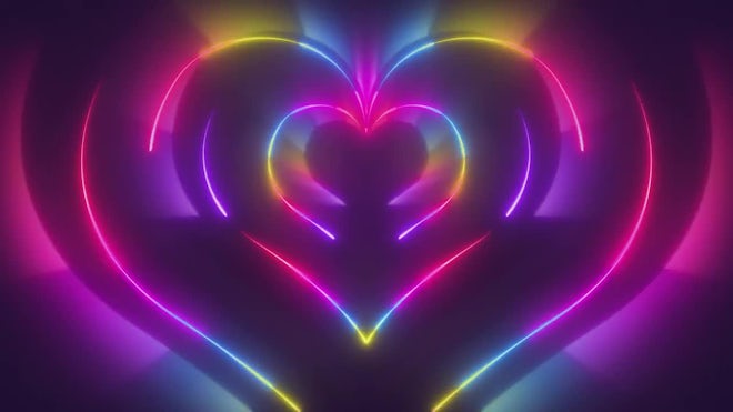 neon hearts wallpaper