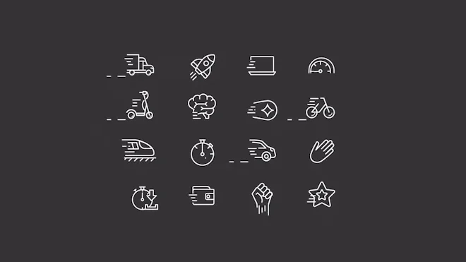 Fast Move Icon Animated Moving Icons