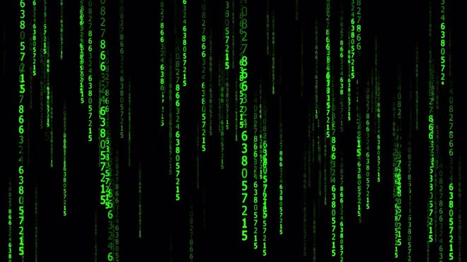 green binary code background