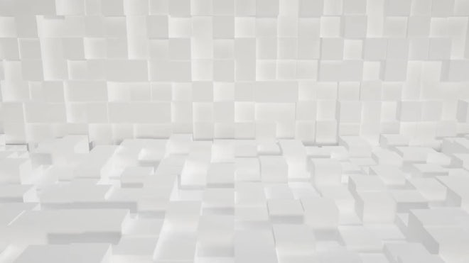 3D White Shapes Background - Stock Motion Graphics