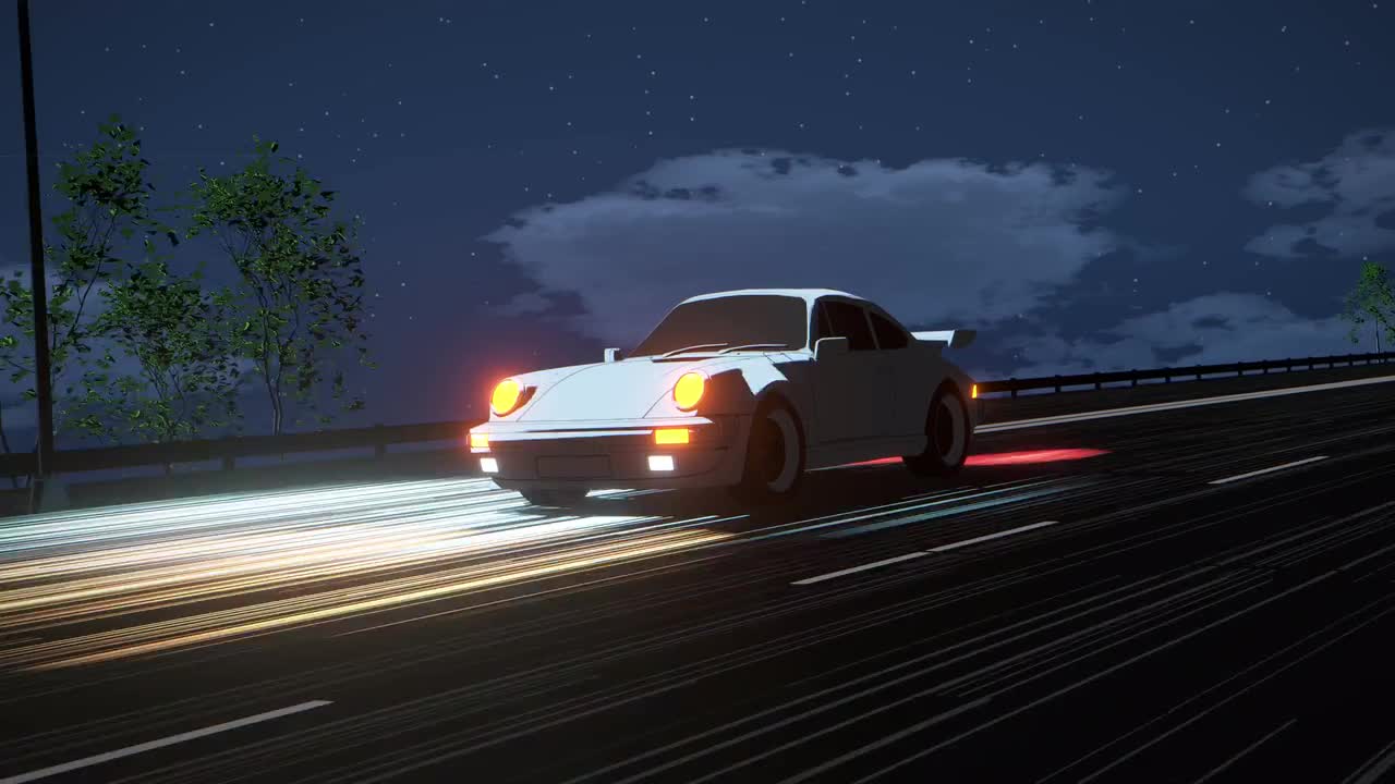 prompthunt: 3 d photo of an anime girl with cat ears and long hair looking  to her side, racing down a tokyo highway in the drivers seat of an alpine a  1