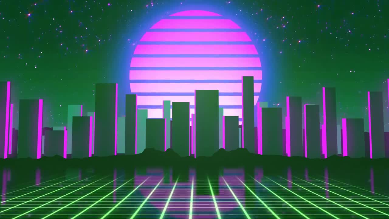 Retro 80s Vaporwave Sunset Loop - Stock Video | Motion Array