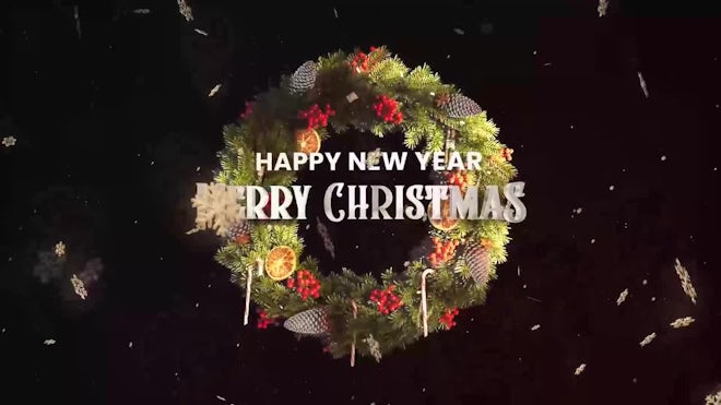 Happy New Year and Merry Christmas Elements 2022 Neon Animation 3d