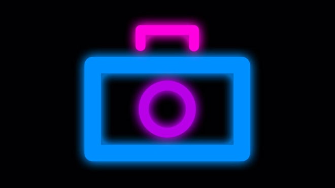 Neon Pink Camera Icon