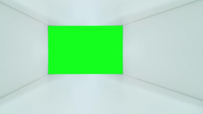 A Wall In Green Screen In A White Room - Stock Video