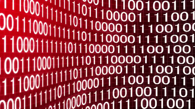 Red Binary Code Background