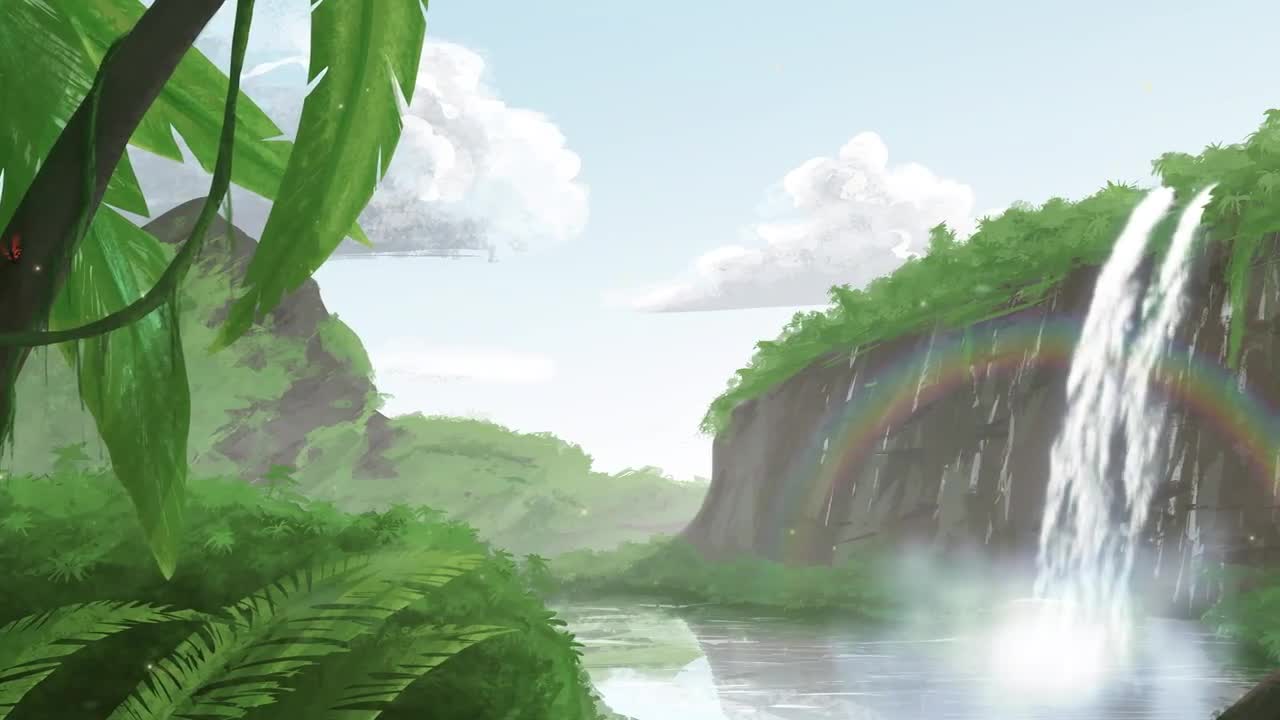Jaw-droppingly realistic-looking anime waterfall. From the feature film  'Children Who Chase Lost Voices'. — Steemit