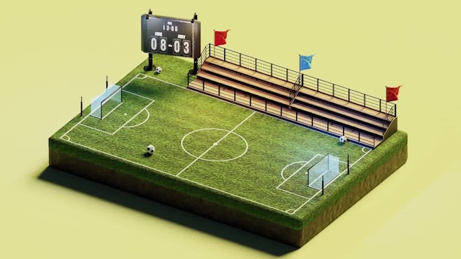 Soccer Field Layout 3d Football Field Stadium Vector Design Images, 3d