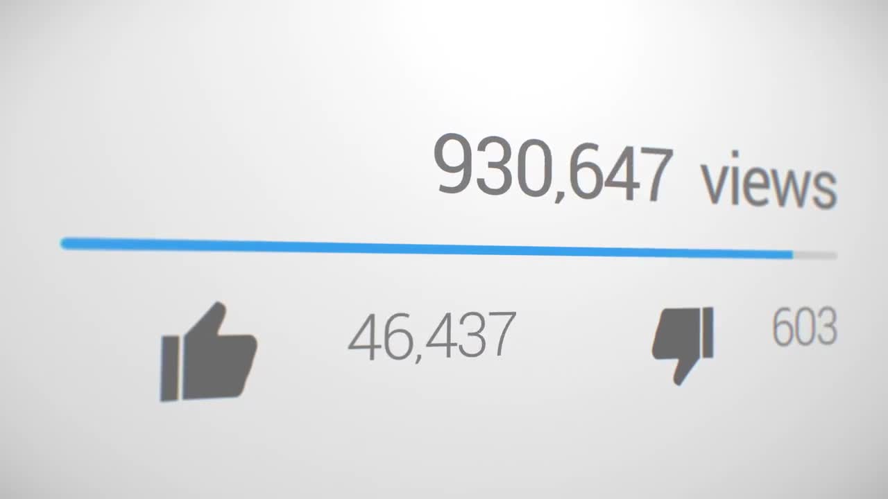 YouTube Views Counter - White - Stock Video | Motion Array