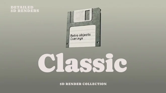 Pack Of 8 3D Retro Equipment Icons On Alpha
