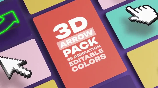 Pack Of 35 3D Cursor And Arrow Icons On Alpha