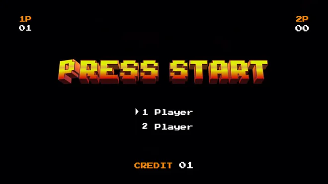 Press Start 8-Bit Retro Arcade On Black Loop - Stock Motion Graphics | Motion Array