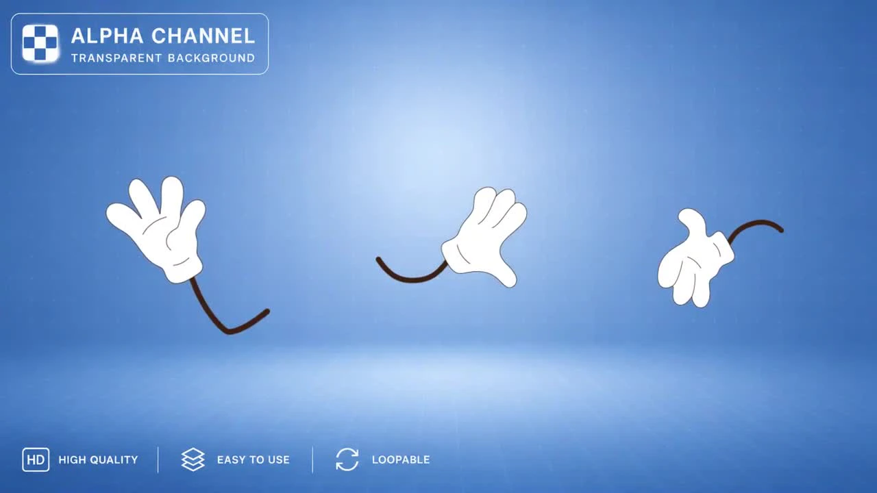 PacK OF 3 Cartoon Hand Gestures On Alpha by Salman Qedirov - Stock