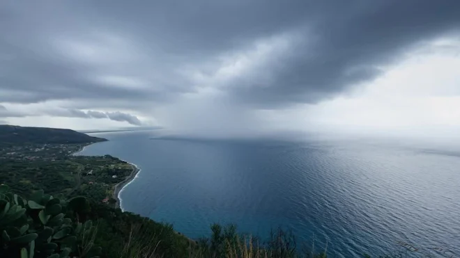 Big Cloudburst Over The Ocean by Francesco Sgura - Stock Video | Motion Array