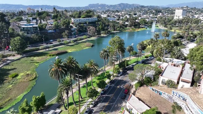 Echo Park Lake in Los Angeles 