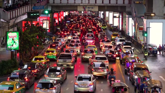 Heavy Traffic Congestion On A Busy Street In The City During Rush Hour - Stock Video | Motion Array