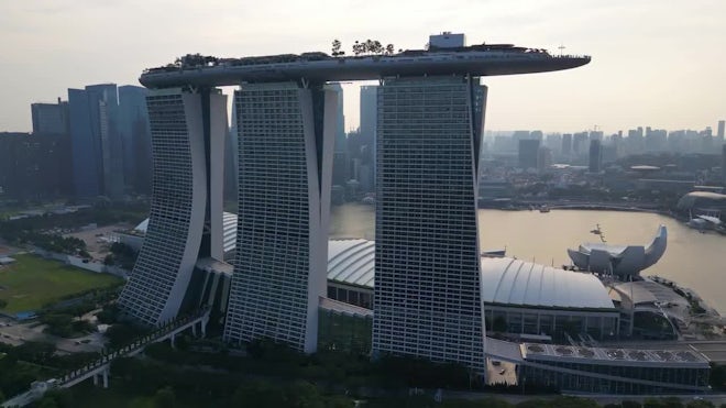 Having Normal Walk Marina Bay Sands, Editorial Video, 12721845a