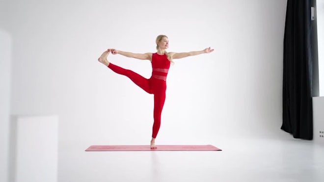 Millennial Woman Stretching In Yoga. - Stock Video