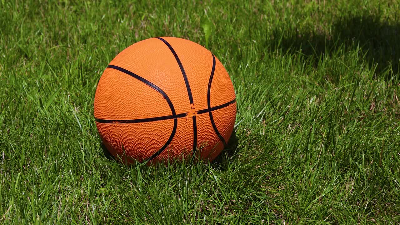 Basketball Bouncing In Grass Stock Video Motion Array