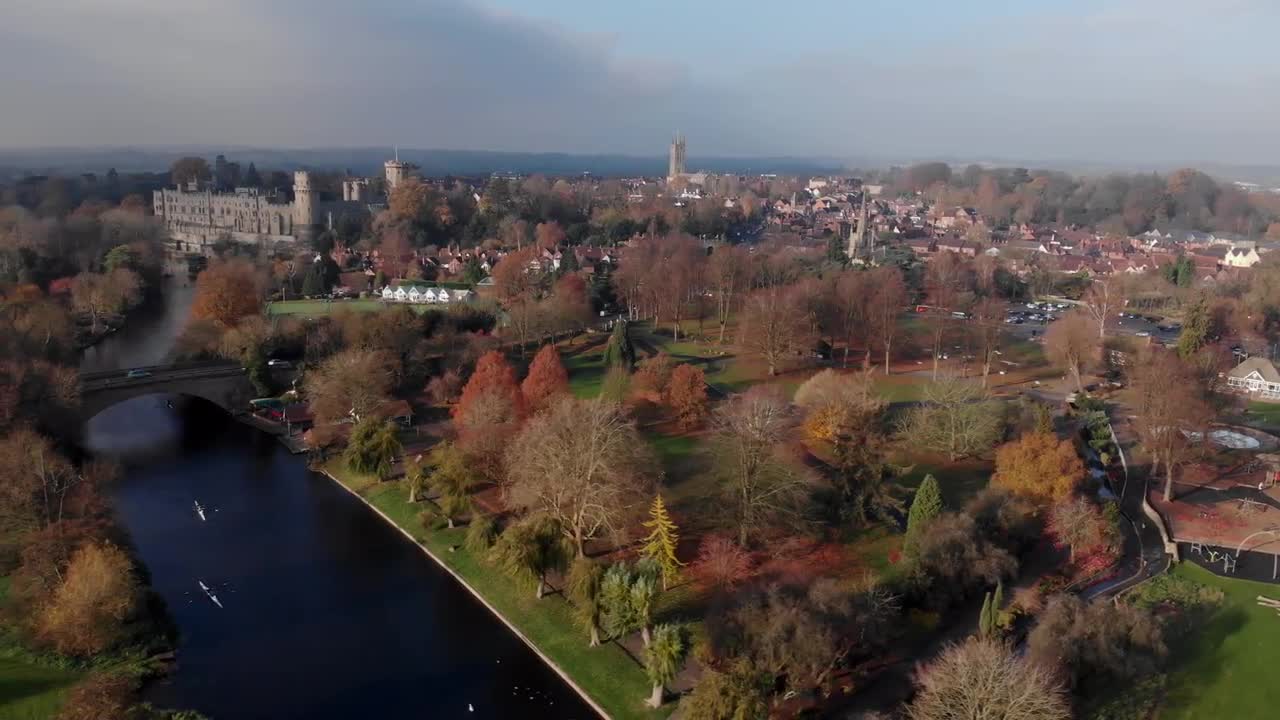 Warwick Town & Park Stock Video Motion Array