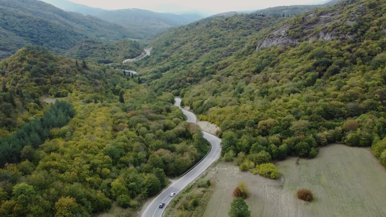 Cars Drive On A Winding Road Stock Video Motion Array