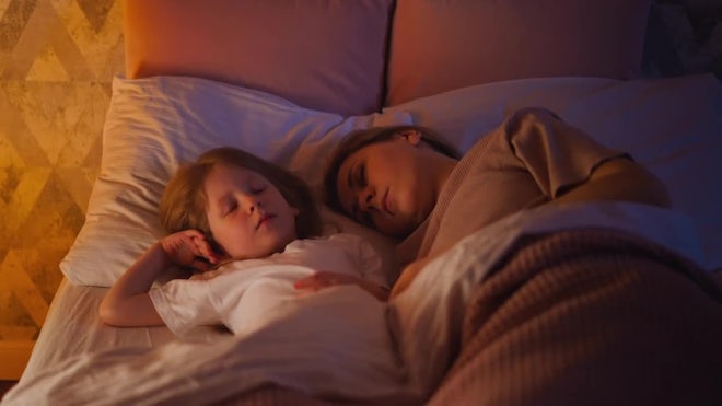 Mom And Daughter Sleeping - Stock Video | Motion Array