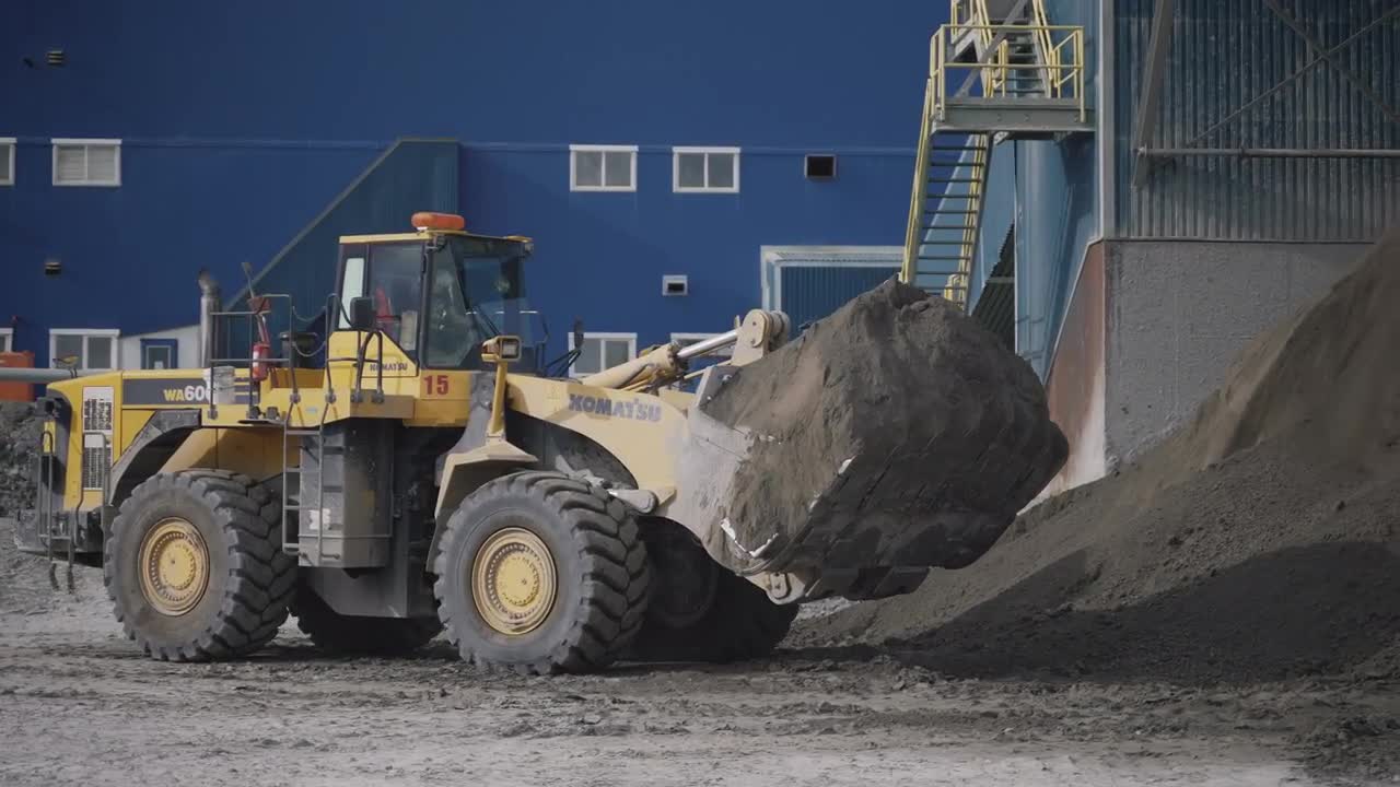 Komatsu Loader Fills Bucket Stock Video Motion Array