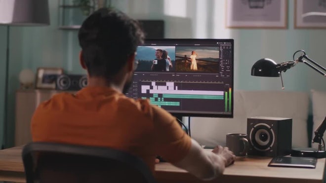 Man Editing Video On Computer - Stock Video | Motion Array