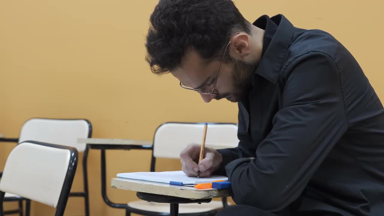 Student Working In Class Stock Video Motion Array