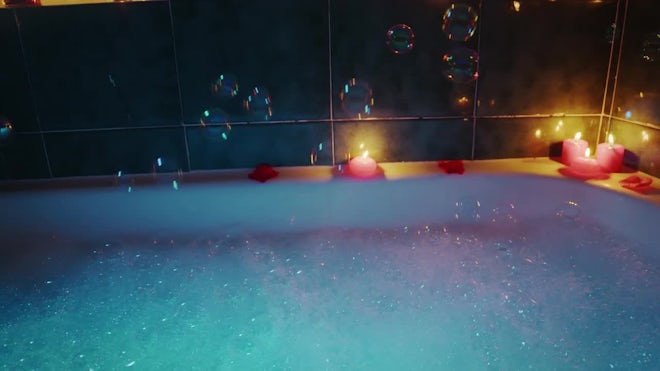 Candles Around A Bath Tub - Stock Video