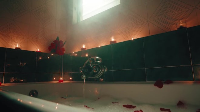 Candles Around A Bath Tub - Stock Video