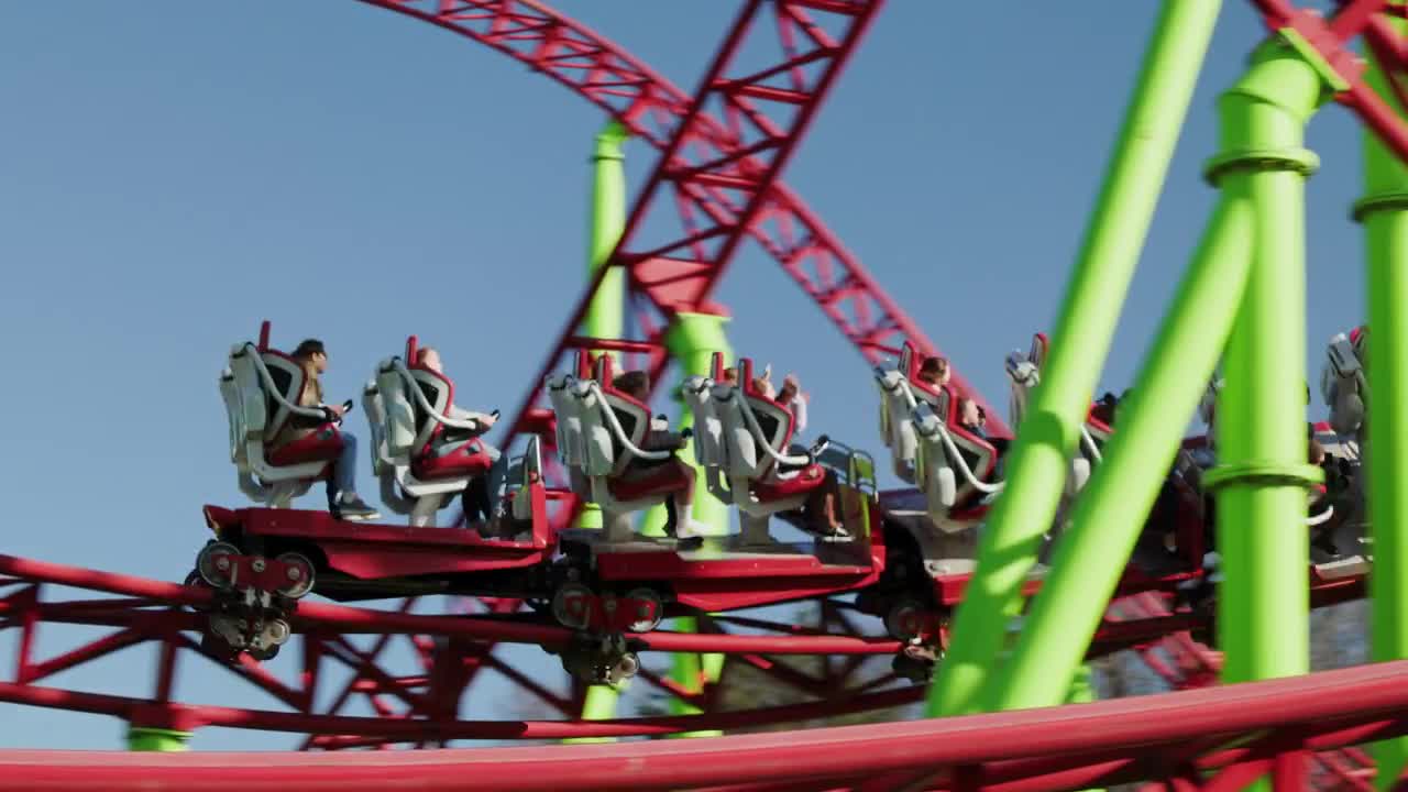 Riding A Roller Coaster Stock Video Motion Array