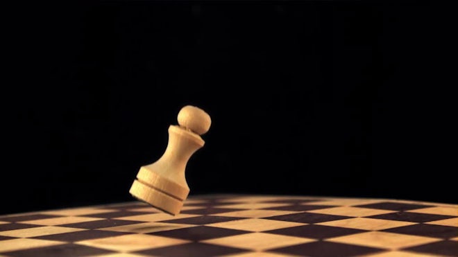 Chess Pieces Fall On The Chessboard - Stock Video