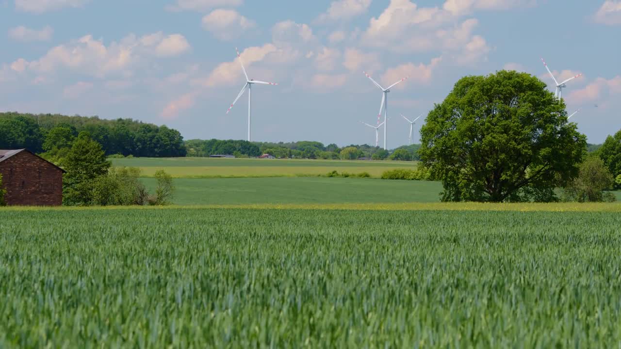 Windmill Farm On The Horizon - Stock Video | Motion Array