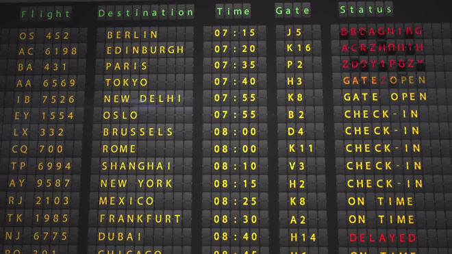 Airport Flight Information Boards Airport Display | Industry Solutions