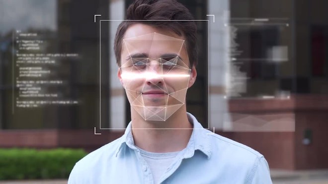 Futuristic Face Recognition System. - Stock Video | Motion Array