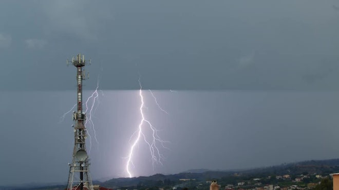 Real Lightning Tempest In The Night - Stock Video | Motion Array