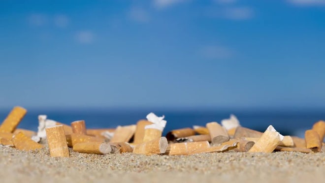 Cigarettes Dropped On Beach - Stock Video