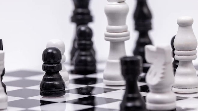 Man thinking about next chess move gets checkmate - Free Stock Video