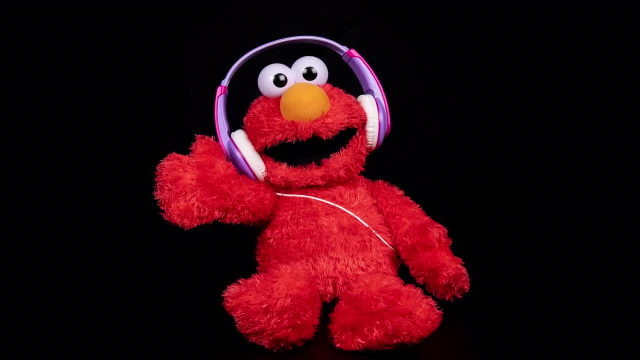 Elmo Dancing With Headphones Stock Video Motion Array