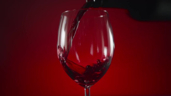 Drops Of Red Wine Fall Down - Stock Video
