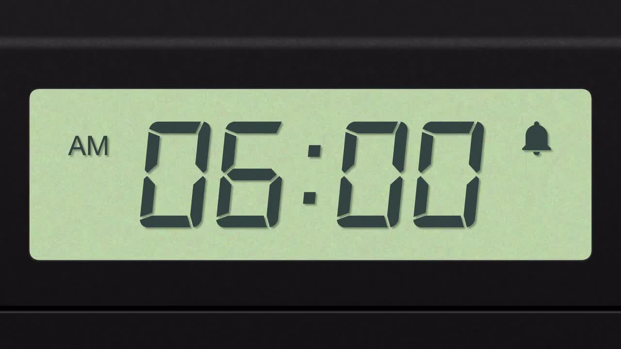 Digital Alarm Clock Set On 6 Am Stock Video Motion Array