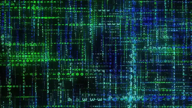 Green Binary Code Background