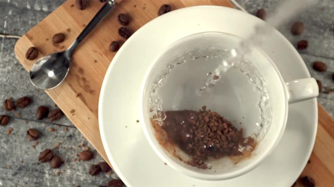 Pouring Hot Water into a Coffee Cup Stock Video - Video of shiny, motion:  61664771